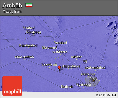 Political 3D Map of Ambāh