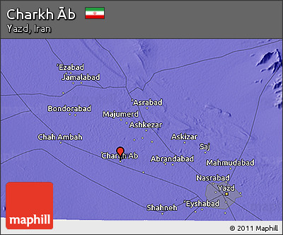 Political 3D Map of Charkh Āb
