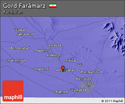 Political 3D Map of Gord Farāmarz