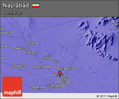 Political 3D Map of Naşrābād
