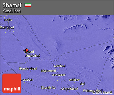 Political 3D Map of Shamsī