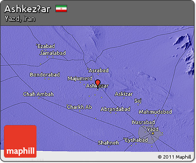 Political 3D Map of Ashkez̄ar