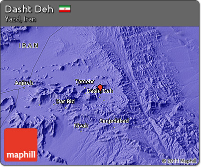 Political 3D Map of Dasht Deh
