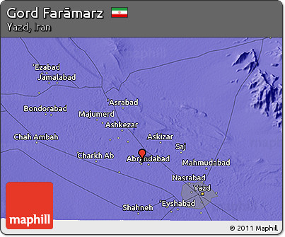Political 3D Map of Gord Farāmarz