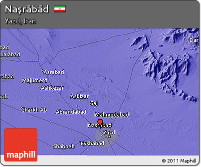 Political 3D Map of Naşrābād