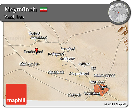Satellite 3D Map of Meymūneh