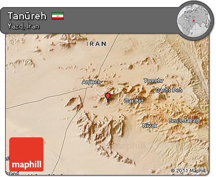 Satellite 3D Map of Tanūreh