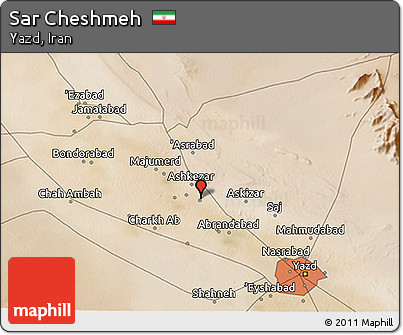 Satellite 3D Map of Sar Cheshmeh