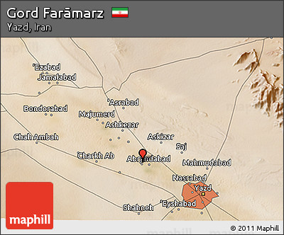 Satellite 3D Map of Gord Farāmarz
