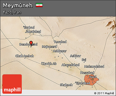 Satellite 3D Map of Meymūneh