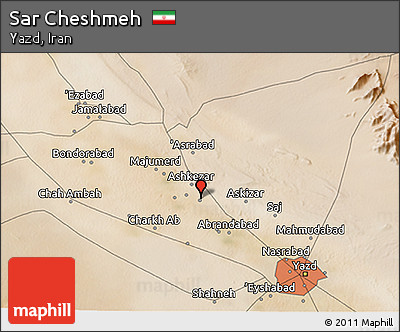 Satellite 3D Map of Sar Cheshmeh