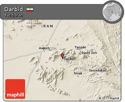 Shaded Relief 3D Map of Darbīd