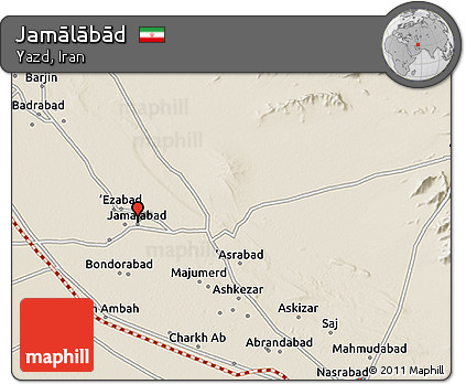 Shaded Relief 3D Map of Jamālābād