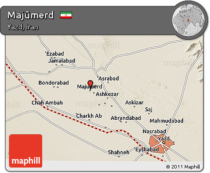Shaded Relief 3D Map of Majūmerd