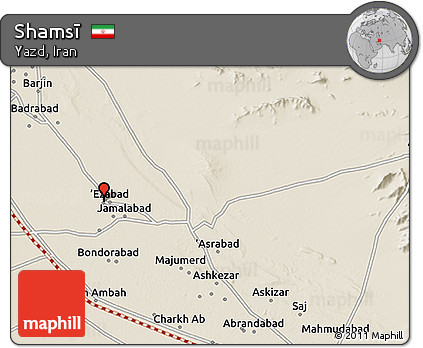 Shaded Relief 3D Map of Shamsī