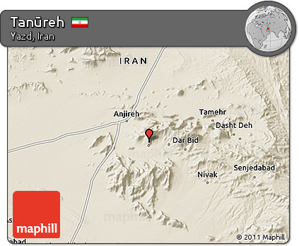 Shaded Relief 3D Map of Tanūreh