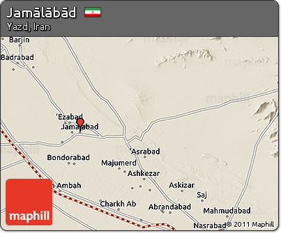 Shaded Relief 3D Map of Jamālābād