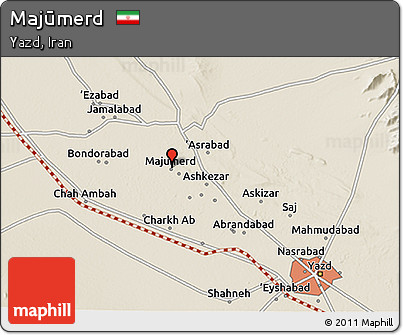 Shaded Relief 3D Map of Majūmerd