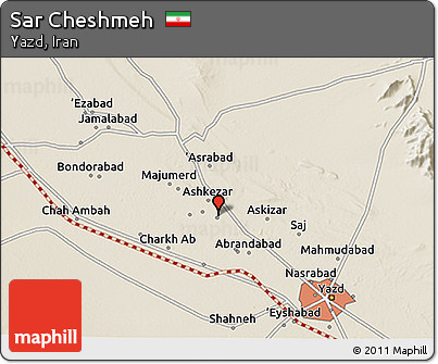 Shaded Relief 3D Map of Sar Cheshmeh