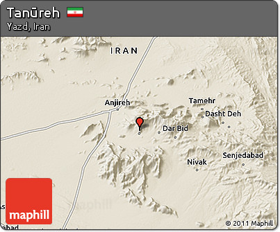Shaded Relief 3D Map of Tanūreh