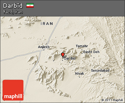 Shaded Relief 3D Map of Darbīd