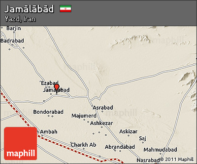 Shaded Relief 3D Map of Jamālābād