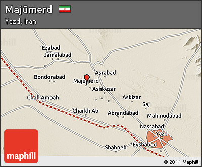 Shaded Relief 3D Map of Majūmerd