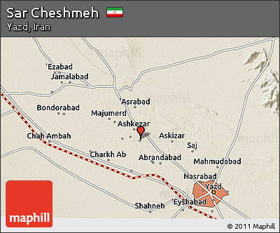 Shaded Relief 3D Map of Sar Cheshmeh