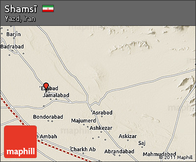 Shaded Relief 3D Map of Shamsī