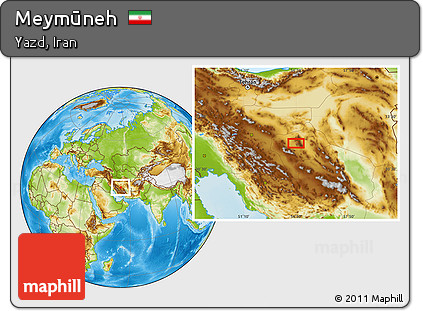 Physical Location Map of Meymūneh