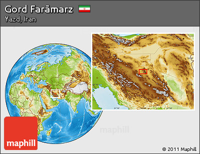 Physical Location Map of Gord Farāmarz
