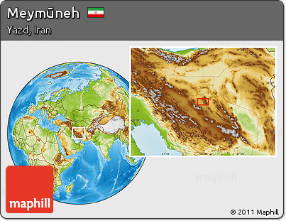 Physical Location Map of Meymūneh