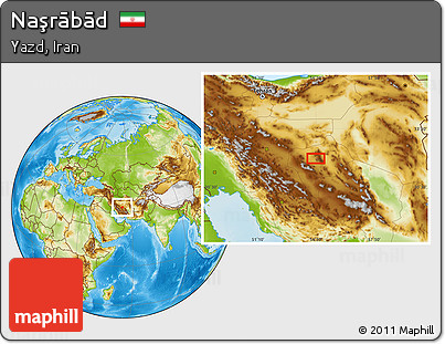 Physical Location Map of Naşrābād