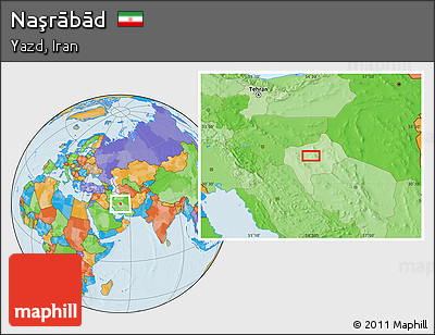 Political Location Map of Naşrābād