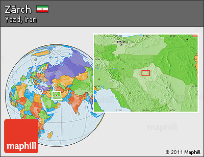 Political Location Map of Zārch