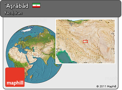 Satellite Location Map of `Aşrābād