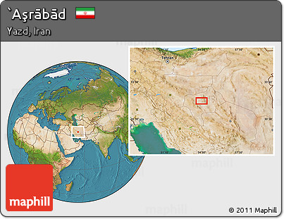 Satellite Location Map of `Aşrābād
