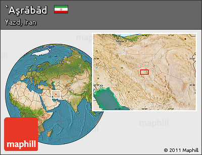 Satellite Location Map of `Aşrābād