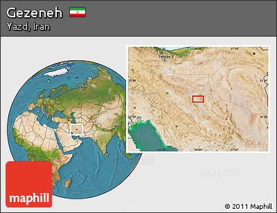 Satellite Location Map of Gezeneh