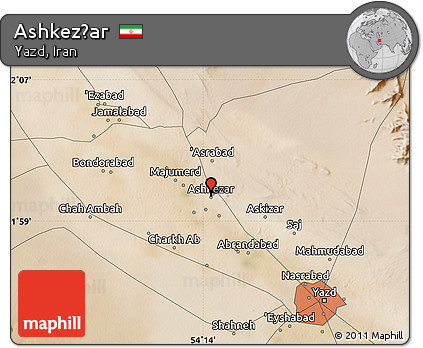 Satellite Map of Ashkez̄ar