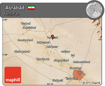 Satellite Map of `Aşrābād