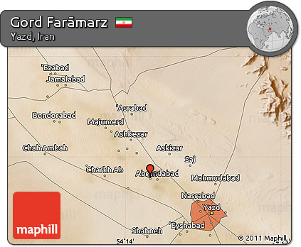 Satellite Map of Gord Farāmarz