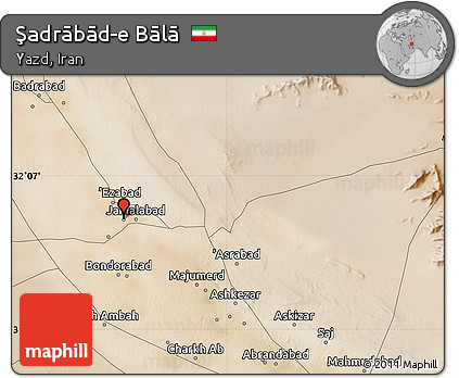 Satellite Map of Şadrābād-e Bālā