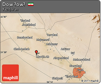 Satellite Map of Dow Ḩowẕ