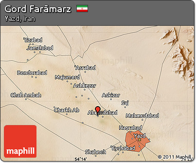 Satellite Map of Gord Farāmarz
