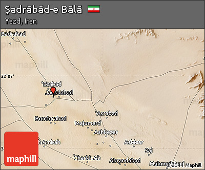 Satellite Map of Şadrābād-e Bālā