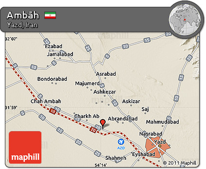 Shaded Relief Map of Ambāh