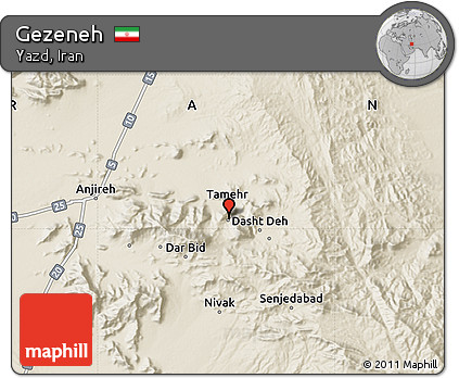 Shaded Relief Map of Gezeneh