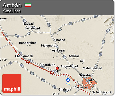 Shaded Relief Map of Ambāh