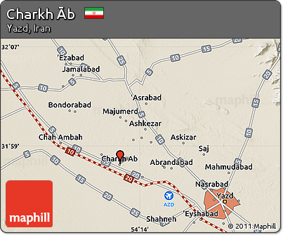 Shaded Relief Map of Charkh Āb